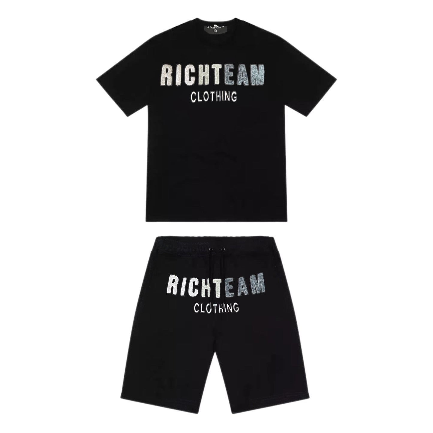 RICHTEAM Chenille Shorts Set - Black