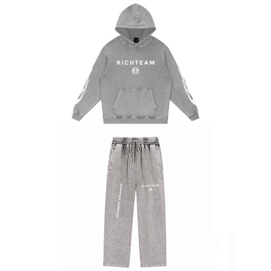 RICHTEAM Black Dream Chaser Snow Wash Heavyweight 777 NGU Tracksuits