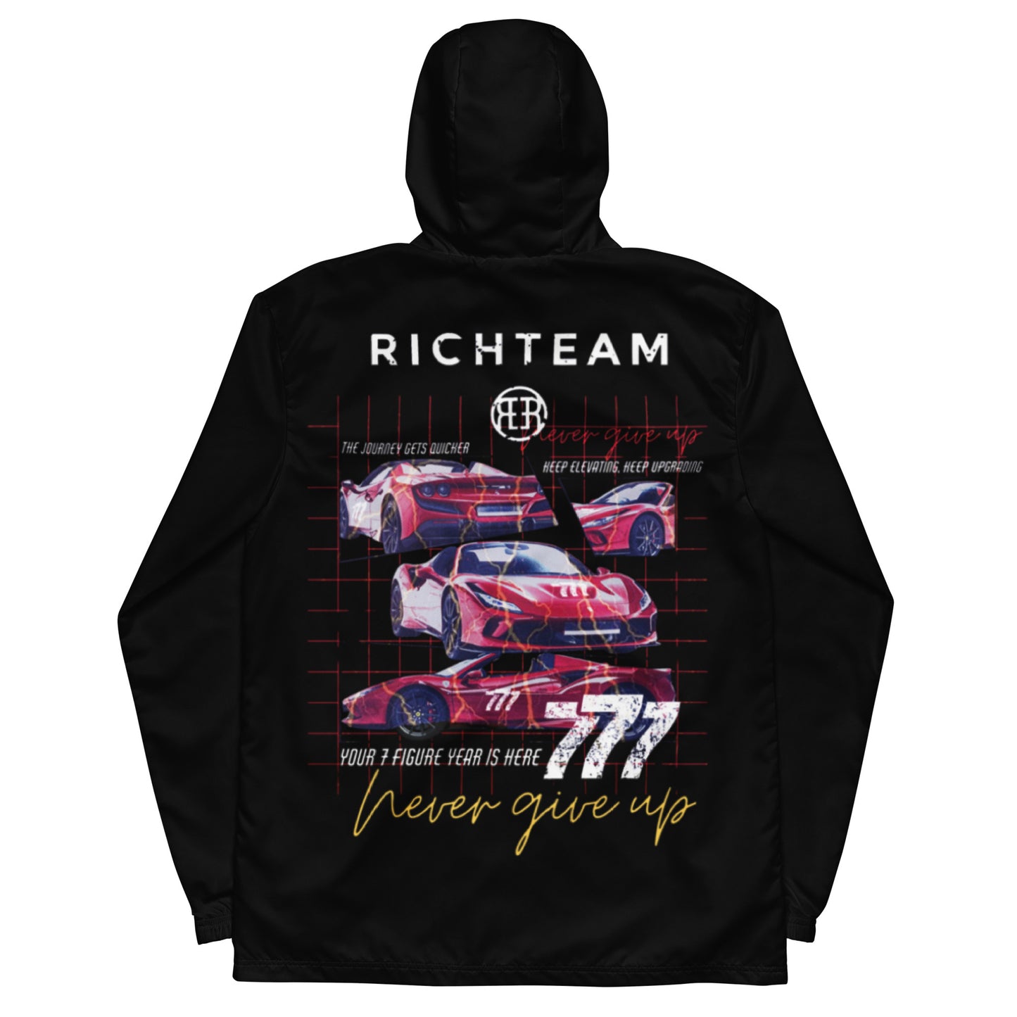 RICHTEAM Windbreaker Jacket - Black - NGU Red Ferrari Graphic