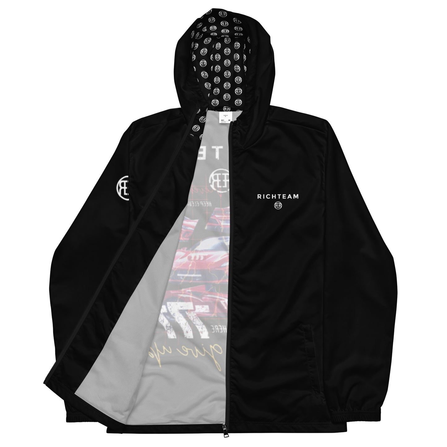 RICHTEAM Windbreaker Jacket - Black - NGU Red Ferrari Graphic