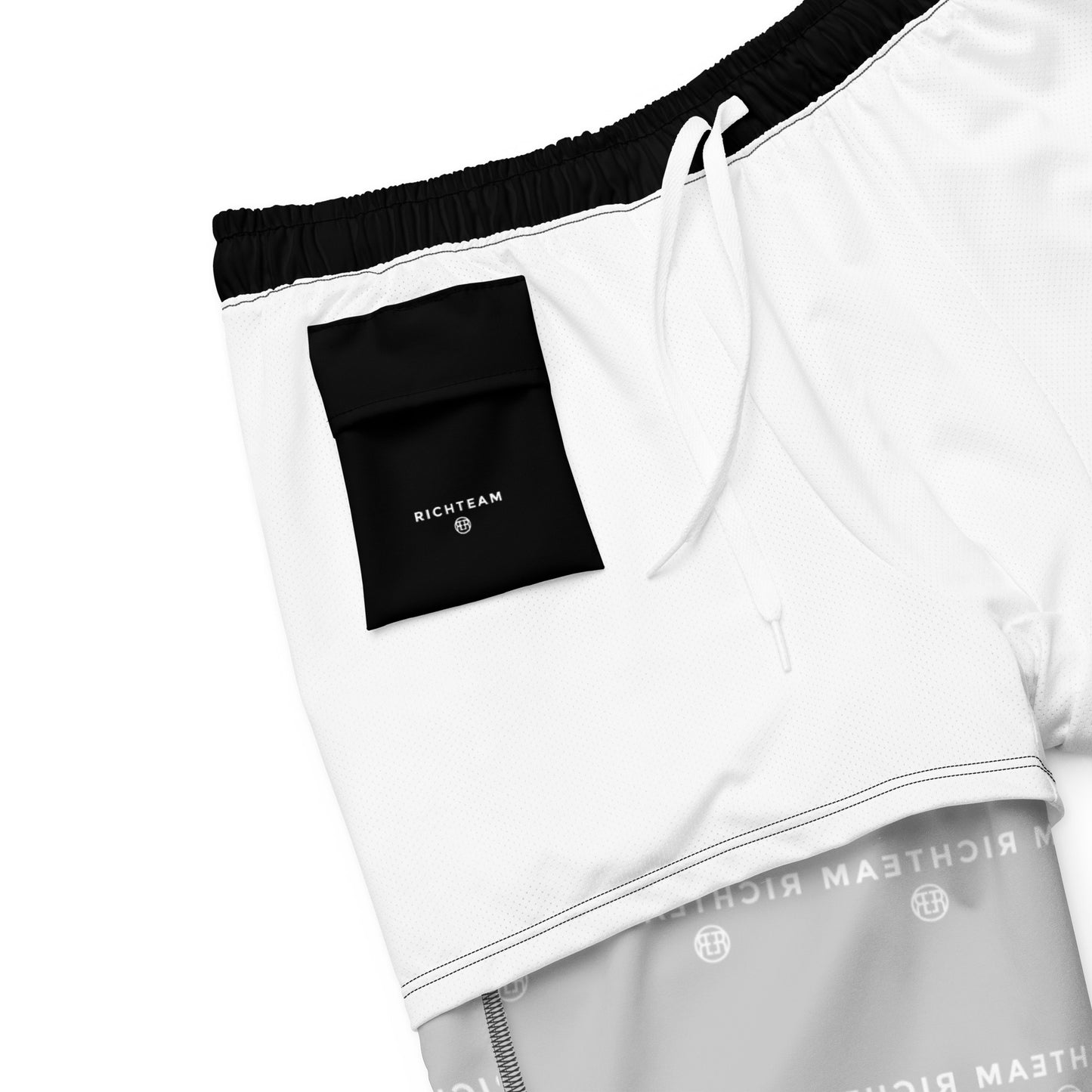 RICHTEAM Swimwear Shorts - Black & White Logo