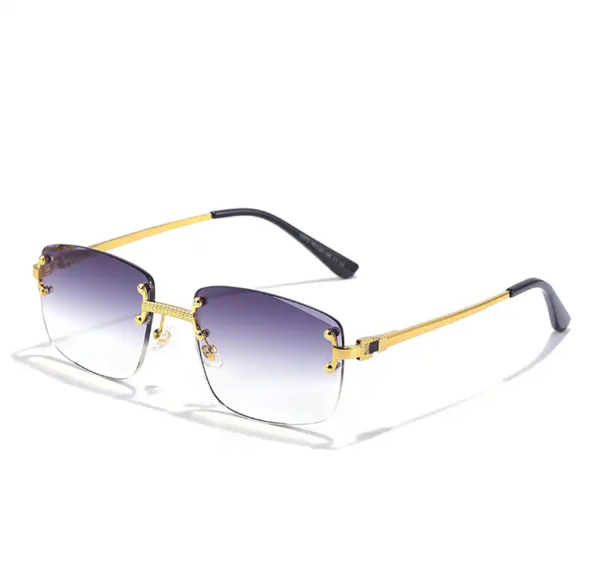 Richè Shades 4.0 - Dark Purple To Clear Gold Frame