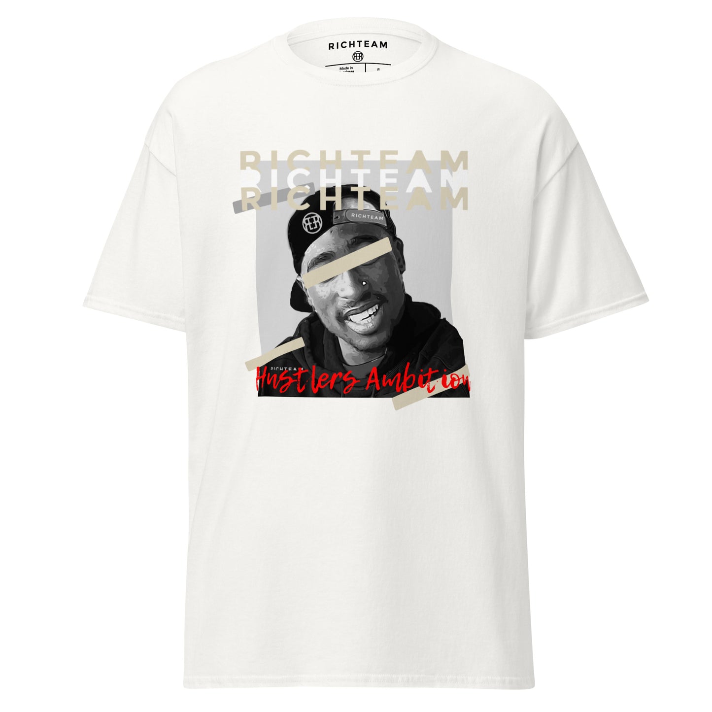 RICHTEAM Graphic T-shirt - White Graphic Tee (Hustlers Ambition Edition)