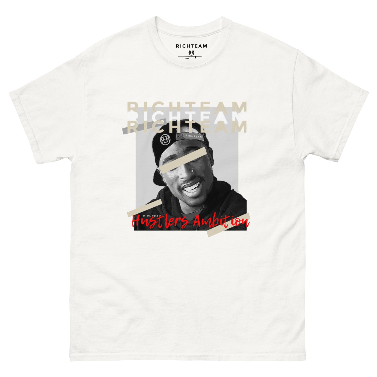 RICHTEAM Graphic T-shirt - White Graphic Tee (Hustlers Ambition Edition)