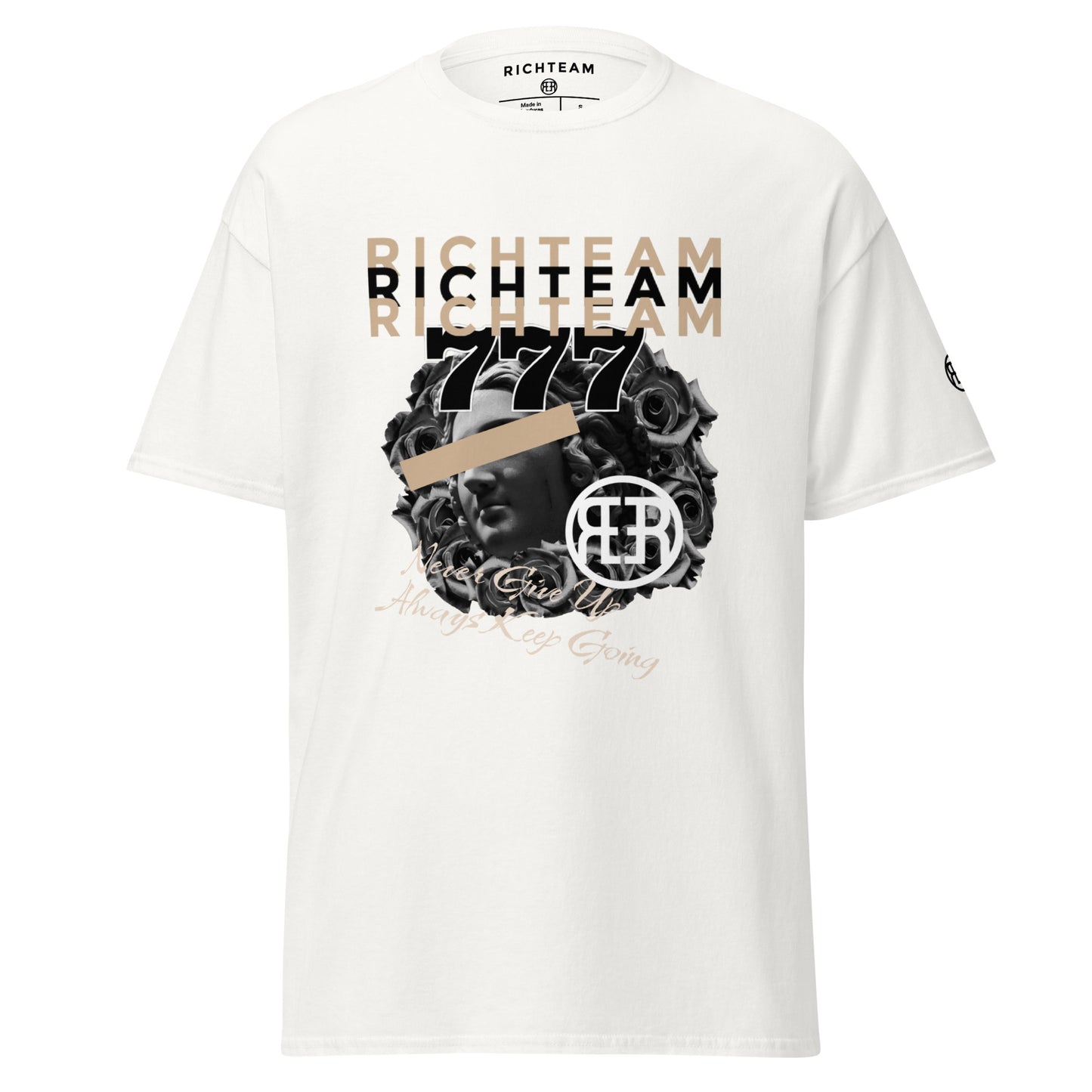 RICHTEAM Graphic T-shirt - White Graphic Tee - Never Give Up