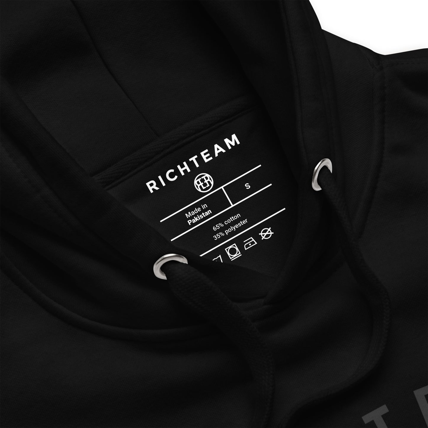 RICHTEAM Graphic Hoodie - Black Sweatshirt (Paid In Full Edition) Black On Black