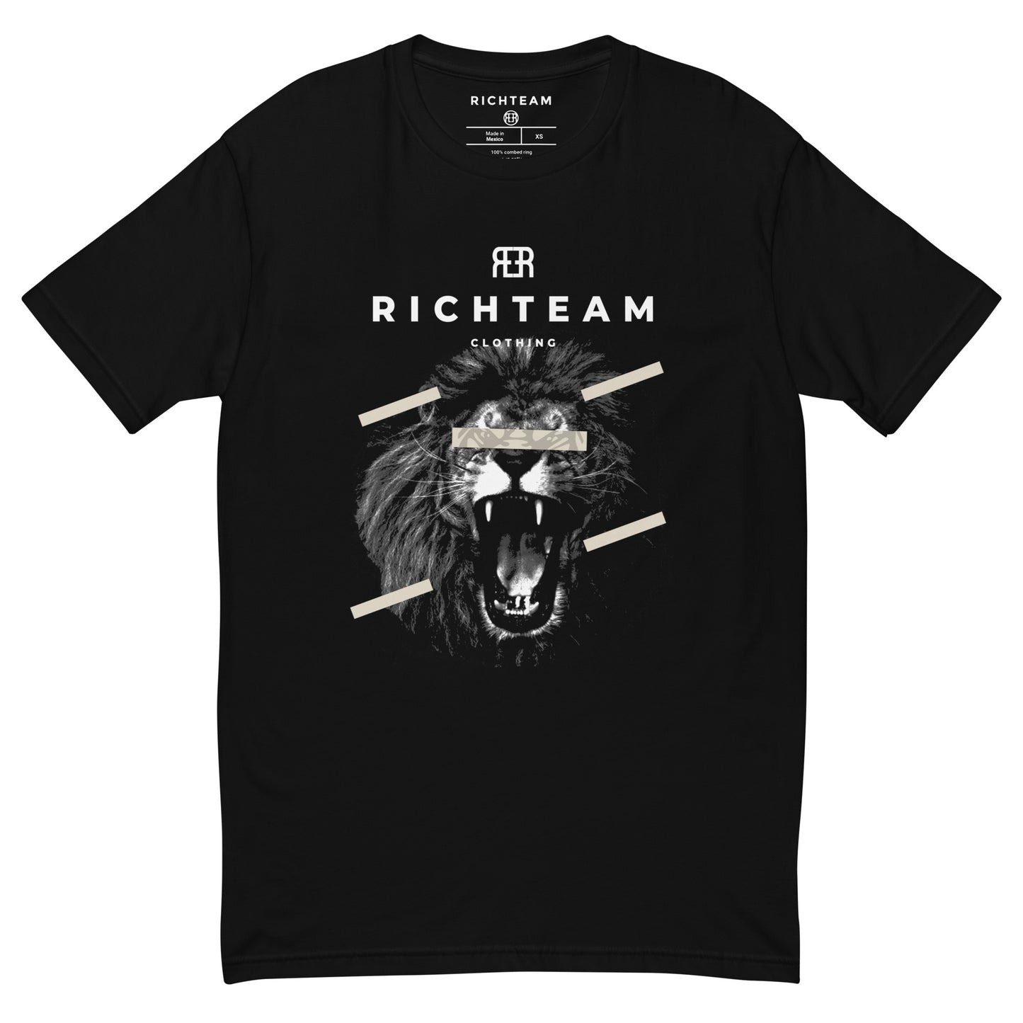 RICHTEAM Graphic T-shirt - Black Graphic Tee (War Ready ROAR Edition) Short Sleeve T-shirt